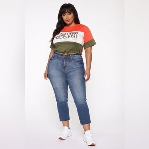 NWT FASHION NOVA Burning Love High Rise boyfriend jeans Junior’s size 15 16 32